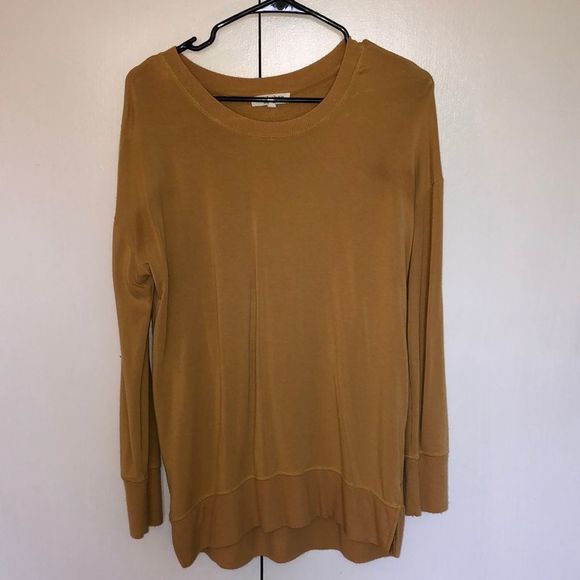 Workshop Republic Clothing Sweaters - Workshop Cozy Yellow Long Sleeve Oversized Crewneck Sweatshirt